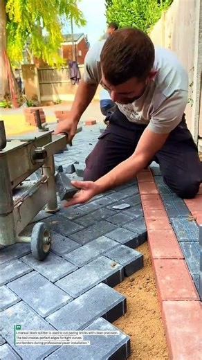 Perfect Paver Cutting! Manual Block Splitter in Action