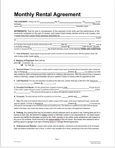 Modèle légal de contrat de location – États-Unis et Canada (téléchargement PDF) - Etsy France