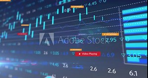 Digital dashboard being animated with line charts, bar graphs, circular overlays and alert banners