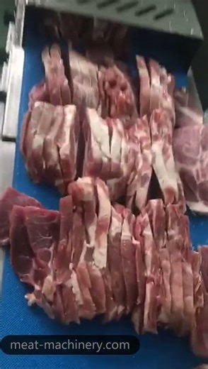 Fresh Meat Slicing Striping Cutter Machine Working Video