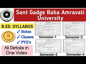 Sant Gadge Baba Amravati University B.Ed. Syllabus 2021