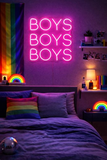 Boys Boys Boys - Enseigne néon LED de typographie moderne - Néon décoratif fait main pour les espaces créatifs - Etsy France