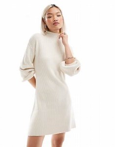 French Connection super soft knitted jumper dress in classic cream | ASOS