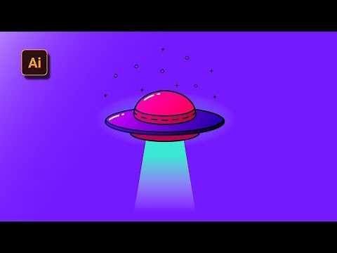Simple Alien Spaceship Vector Illustration - Adobe Illustrator Turorial