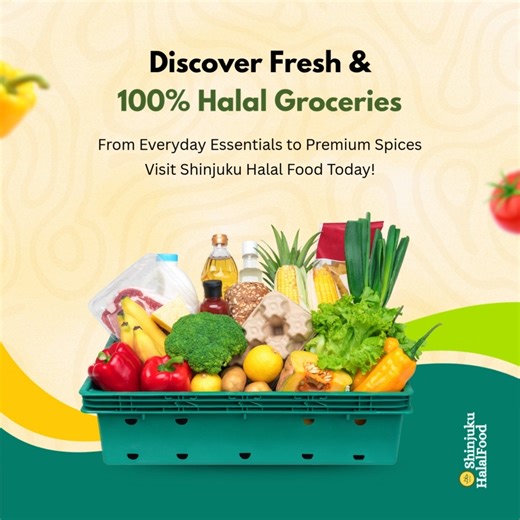 Cooking at home feels easier when everything you need is already sorted. Fresh vegetables, trusted halal essentials, and ingredients that remind you of home — all in one place. | Shinjuku Halal Food