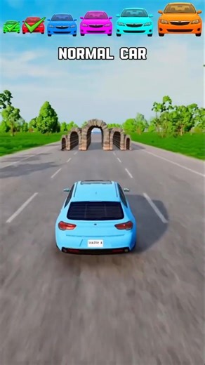 Which car can pass the obstacle?