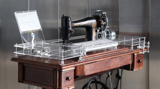 William Morris-inspired AI is powered by an old treadle sewing machine