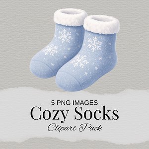 Cozy Socks Clipart | Winter Socks PNG | Snowflake Sock Graphics - Etsy