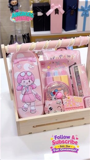 Cutest Pink Stationery Hamper for Kids 🎀💖🌸 | Dream Gift for Little Girls | Angroos Minis