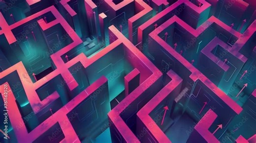 A mazelikeanimation depicting the complexity of a value chain with arrows indicating the direction of value flow and potential bottlenecks that may hinder its creation.