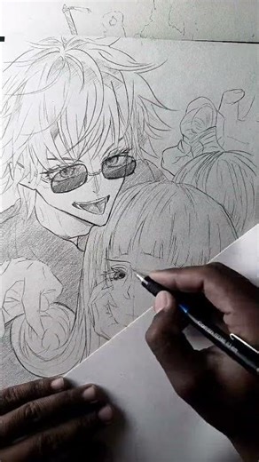 Gojo x yutahime Drawing Face #animedrawing #anime #art #drawing #gojo #jujutsukaisen #shorts