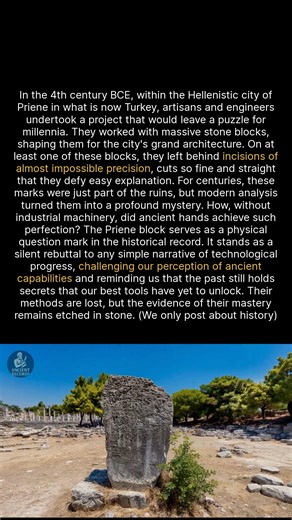 A stone block from Priene reveals impossibly precise cuts from 2,000 years ago. #ancienthistory #archaeology #history | Ancient Records