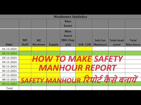 SAFETY MANHOUR REPORT I HOW TO MAKE DAILY REPORT