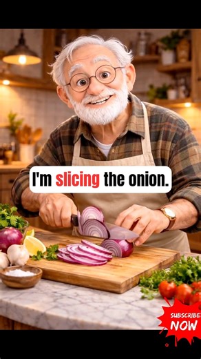 Kitchen Actions in English 🍎🧄 | Learn Daily Use Verbs Easily! #dailyenglish #english #kitchenenglish