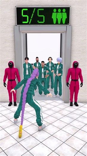 Elevator Malfunction - Complex Elevator Squid Game - Kpop Demon Hunters #shorts #funny