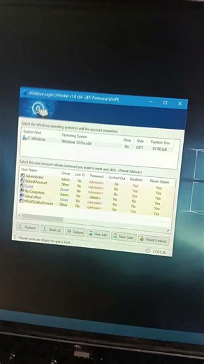 how to reset user password in HiranBoot #computer #computertechnic #laptopvspc #microsoft