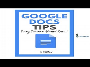 google docs 2020 tips in telugu