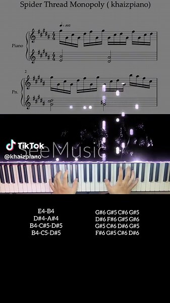 Spider Thread Monopoly Piano Tutorial