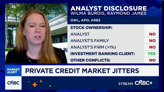 Raymond James' Wilma Burdis reacts to Moody's cutting its outlook for a Blue Owl fund
