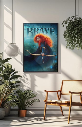 Brave Movie Poster | Princess Merida Wall Art | Classic Disney Inspired Print | Fantasy Kids Room Decor | Animated Film Poster | Bookish Art - Etsy