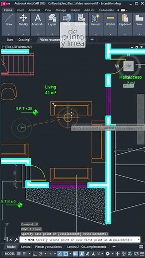 How to move an object to the center of 2 points in AutoCAD