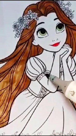 Tangled RAPUNZEL Coloring Page #Disney #DisneyPrincess #coloring #markers #disneycoloring #tangled