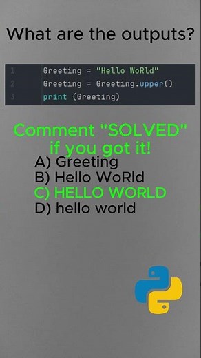 Most people fail this .upper() question #coding #programming #python