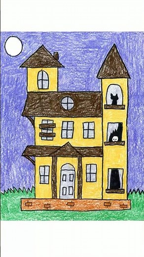Draw a Haunted House #drawingtutorial