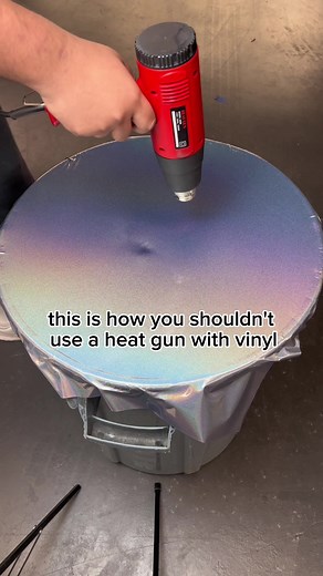 This is how you shouldnt use a heat gun with vinyl! #carwrap #vinylwrapping #cartok #carwrapping #vinylwrap #vinyl #carwraps