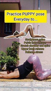 27 reactions | PUPPY POSE BENEFITS Opens up the chest and shoulders. Stretches the arms, lats, abs and spine. Releases tension in the neck and shoulders. Relaxes the body and quiets the mind. Can help to alleviate neck, shoulder and lower back pain. Relieves stress. #puppyposeyoga #extendedpuppypose | Thefitmamma Thefitmamma | Facebook