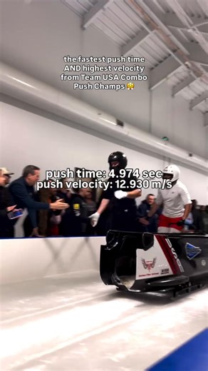 The fastest push and highest velocity from both days of Team USA Combo Push Championships 🛷💨 The bobsled season is officially here!Carsten Vissering, Charlie Volker, and Hunter Powell claimed first in the Men’s Combo Push Championships with a 4.974 sec push time and 12.930 m/s velocity.See full results from both Combo and Individual Push Championships at USABS.com — and stay tuned, the Team USA 2025/26 World Cup Bobsled Team announcement drops next Friday!#teamusa #olympicseason #roadto2026 #u
