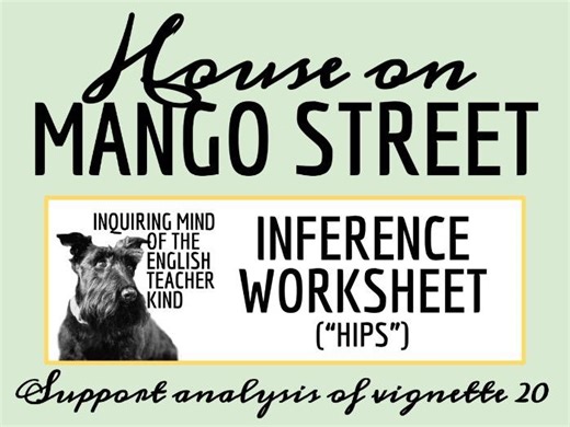 The House on Mango Street "Hips" Close Reading Inference Worksheet (Vignette 20) | Teaching Resources