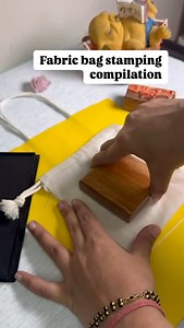 1.8K views | Stamp on fabric bags, non-woven bags, potlis, saree bags, jute bags or any non perforated fabric. AS EASY AND AFFORDABLE AS IT GETS ! [small business owners, custom logo stamps, personalised seal, packaging materials, affordable branding, printing products, sustainable, home grown brands, entrepreneurs, budget friendly, organic, DIY, design print supplies, kit, branded hacks] | Baashah Creations | Facebook