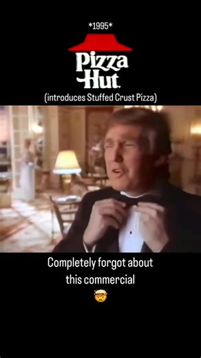 Nostalgic Tech on Instagram: "Pizza Hut Commercial with Donald Trump 1995 🍕#pizzahut #trump #stuffedcrust #90s #90skid #90sbaby #90scommercial #throwback #nostalgia #pizza #nostalgic #childhoodmemory #donaldtrump #retro #vintage #millenial #memoryunlocked #fyp #fypreelsシ゚"