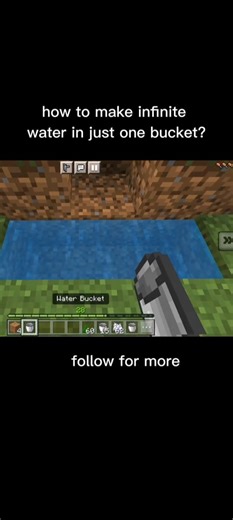 how to make infinite water in Minecraft #minecraft