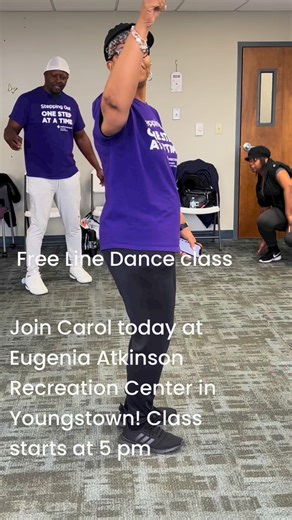 2.3M views · 71K reactions | Free Line dance class with Carol on Mondays and Thursdays at Eugenia Atkinson in Youngstown, Ohio! Both classes start at 5 pm! You can also attend Carol’s class on Tuesdays at OCCHA 5 pm! Learn the moves to your favorite Line Dance. Learn more about this Stepping Out class and other free ones near you: https://www.mercy.com/-/media/mercy/youngstown/stepping-out-calendar | Stepping Out Fitness | Facebook