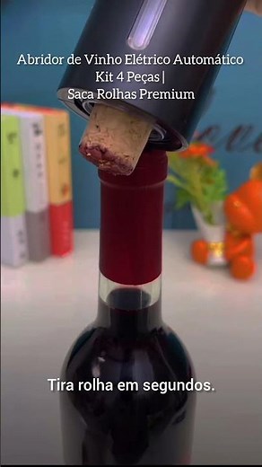 Abridor de Vinho Elétrico Automático Kit 4 Peças | Saca Rolhas Premium