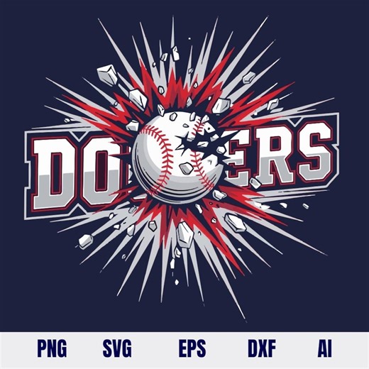 Logo des Dodgers SVG | Design de chemise SVG Dodgers | Fichier de coupe Game Day pour Cricut & Silhouette | Téléchargement numérique - Etsy France