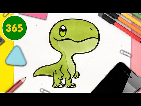 HOW TO DRAW A CUTE VELOCIRAPTOR KAWAII