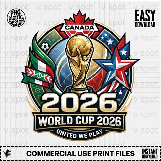 Buy 2026 World Cup Soccer Emblem – Canada USA Mexico Host Nations Logo (digital PNG) Online in India - Etsy