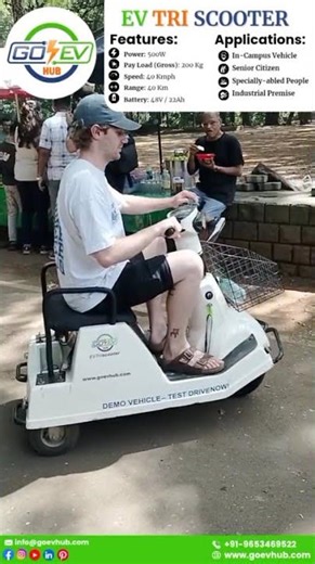 GoEV Hub EV Tri Scooter – Smart, Safe & Sustainable Mobility for All