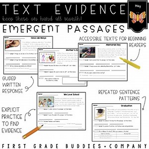 May Text Evidence Reading Passages with Comprehension Questions