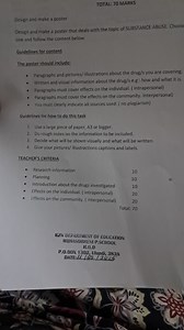 Design and make a poster that deals with the topic of SUBSTANCE... | Filo