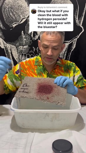 Hydrogen Peroxide Blood Cleaning Experiment with Blue Star | Forensic Science