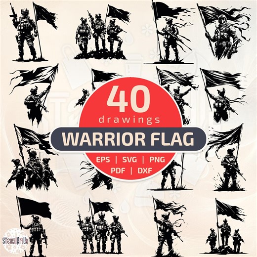 40 Modern Soldier Silhouettes With Flag, Tactical Warrior Vector Bundle, Military Patriotic Art for Engraving and Print, Svg Eps Dxf Png Pdf - Etsy