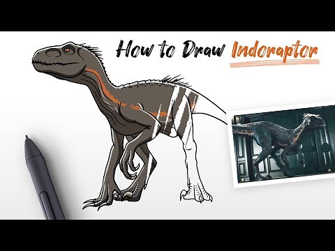 How to Draw a Indoraptor dinosaur Jurassic World Fallen Kingdom genome Indominus rex & Velociraptor