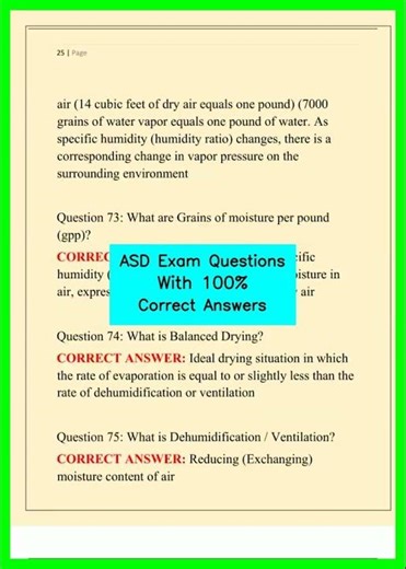 ASD Exam Questions With 100% Correct Answers video