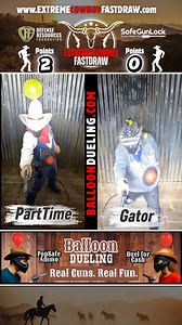 7.3K views · 84 reactions | The dynamic duelers are at it again in their weekly duel. Find out who won this week. #extremecowboyfastdraw #extremesports #extreme #shooting #shootingsports | Extreme Cowboy Fastdraw | Facebook
