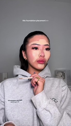 concealer placement but make it foundation if you’re looking for lighter coverage! @Anastasia Beverly Hills impeccable blurring second skin foundation -1.5N