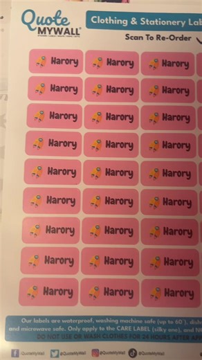 Custom Waterproof Clothing Labels for School Uniforms